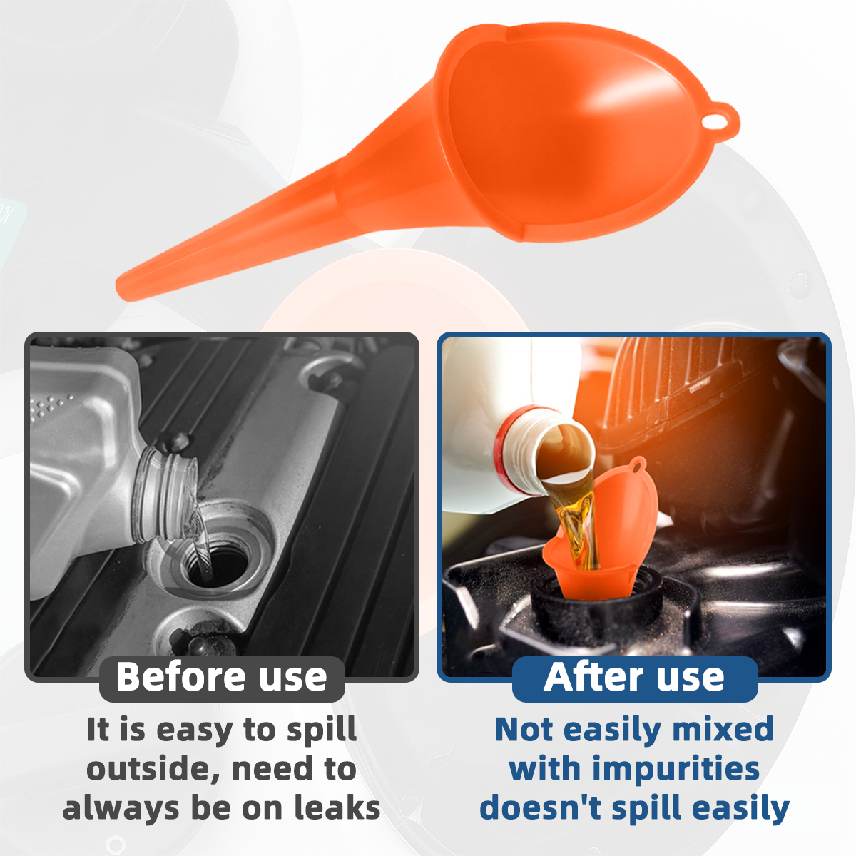 AliExpress Long Stem Plastic Funnel 1PC 3 Colors Premium Thickened Wear Resistant Portable Auto Engine Fluid Filling Accessories, view 2