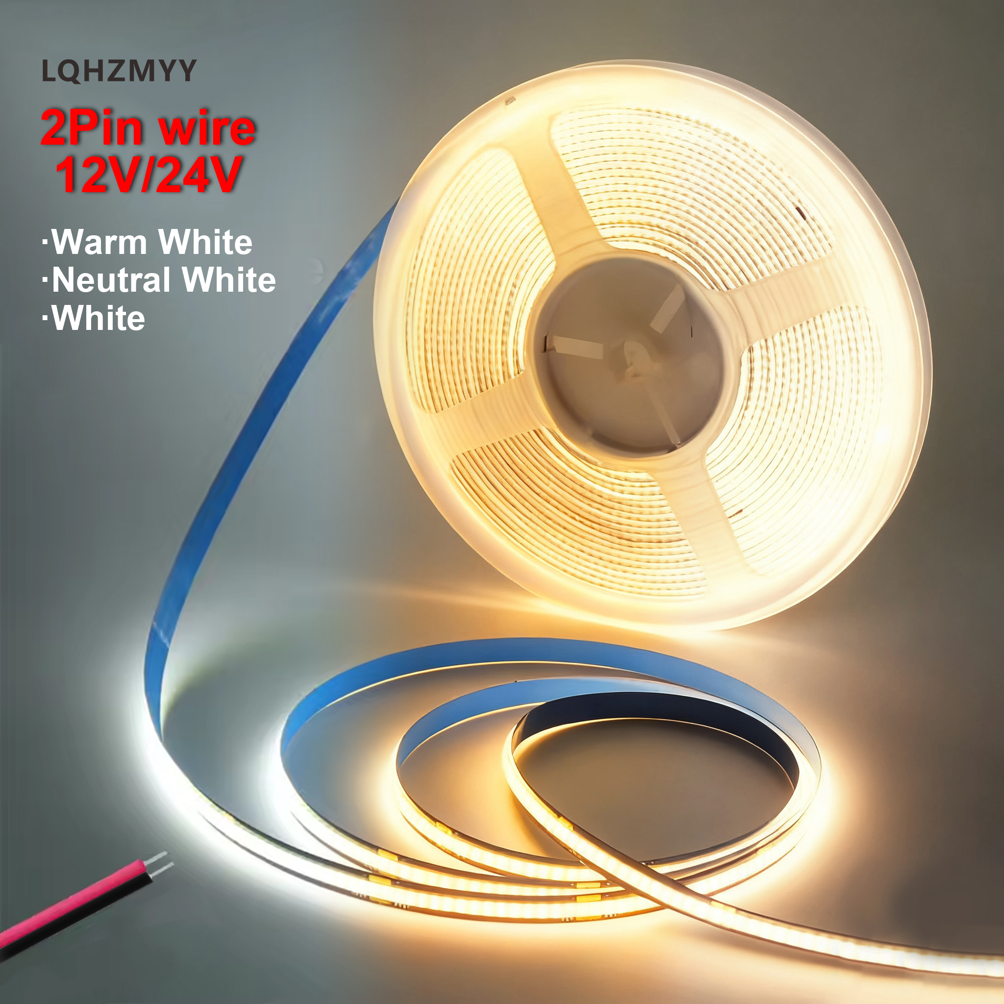 AliExpress Lqhzmyy 12V COB LED Strip Light (5m, 3000K)