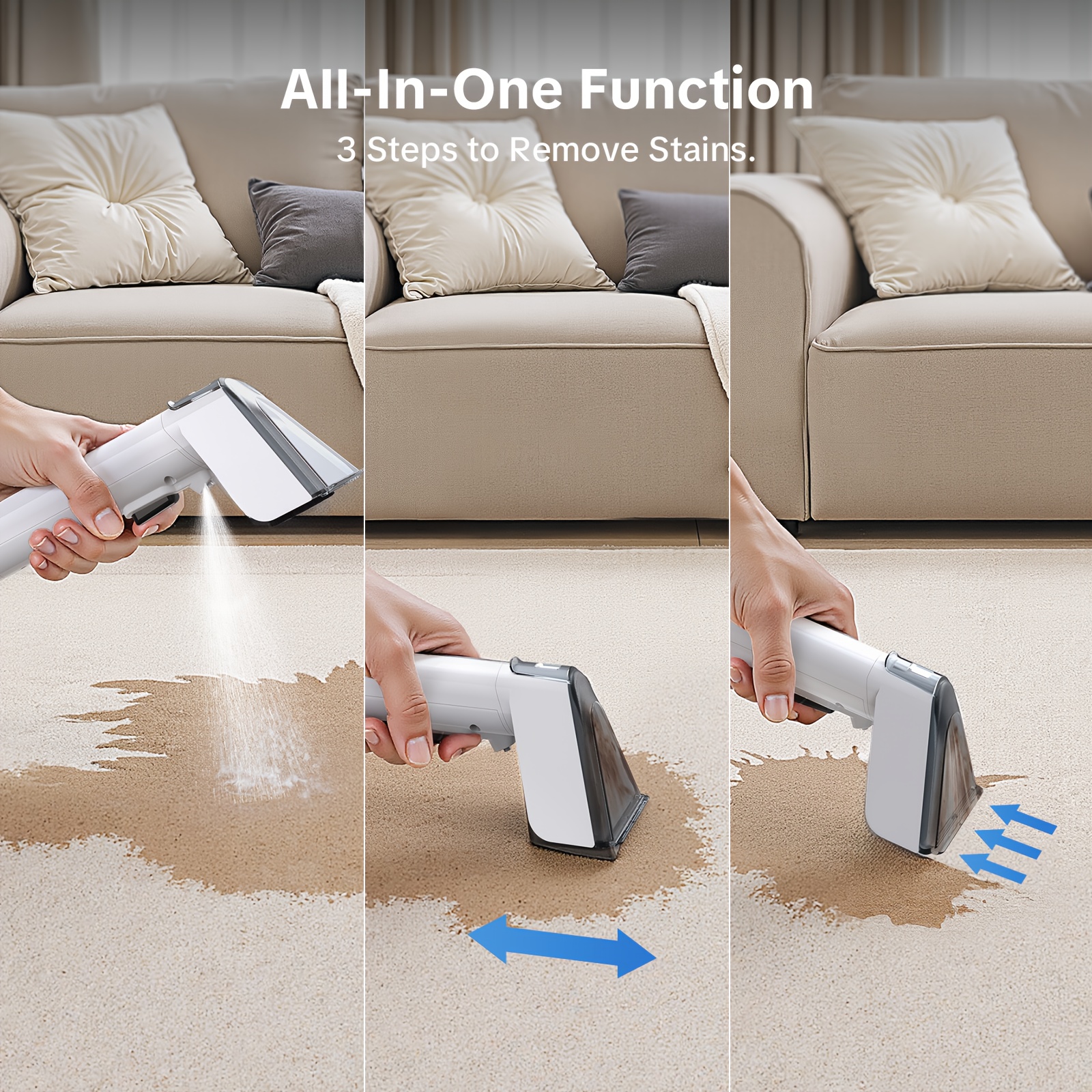 AliExpress Lubluelu V8 Instant Heated Function Carpet Cleaner Machine 15Kpa Powerful Suction Hot Water Upgrade Portable Carpet Cleaning Machines for Pet Stains with Cleaning Tools & Self-Cleaning for Car/Couch/Rug/Spot, view 6