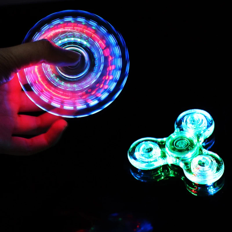 AliExpress Luminous LED Light Fidget Spinner Hand Top Spinners Glow in Dark Light EDC Fidget Spinner Finger Stress Relief Toys, view 2
