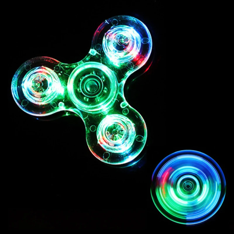 AliExpress Luminous LED Light Fidget Spinner Hand Top Spinners Glow in Dark Light EDC Fidget Spinner Finger Stress Relief Toys, view 3