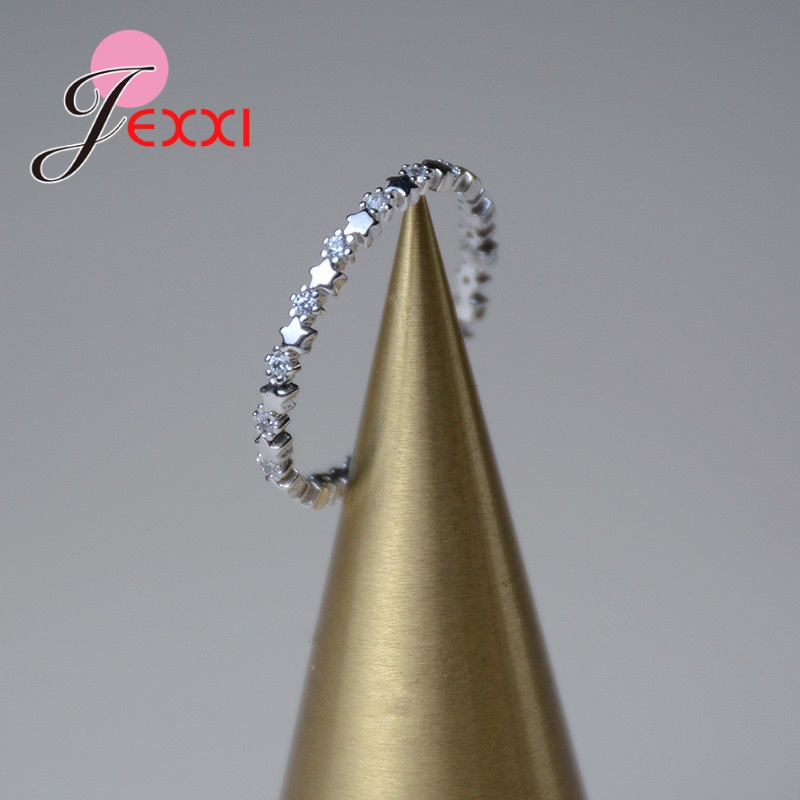 AliExpress 925 Silver Needle Star Ring with Clear CZ, view 2