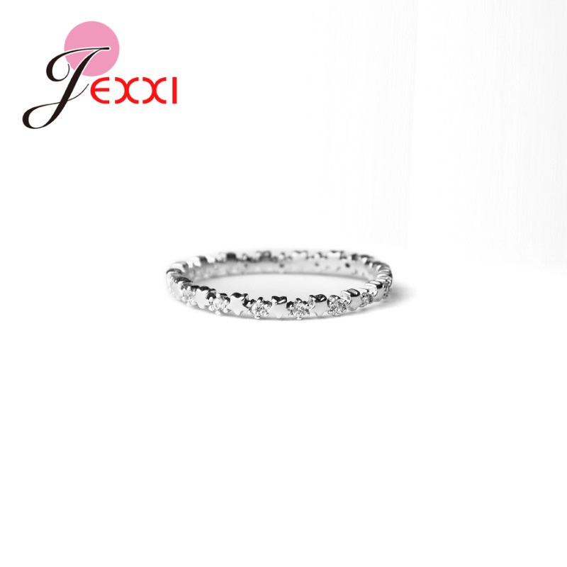 AliExpress 925 Silver Needle Star Ring with Clear CZ, view 3