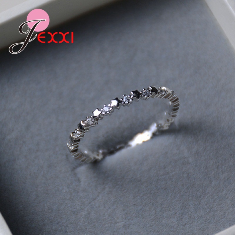 AliExpress 925 Silver Needle Star Ring with Clear CZ, view 5