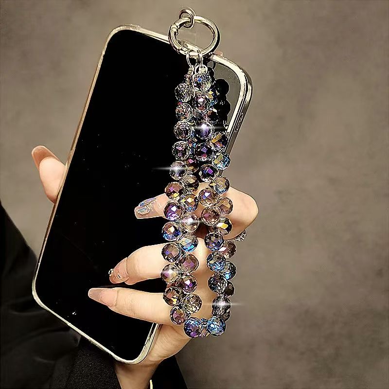 AliExpress Crystal Bead Wrist Strap Phone Charm with Clip, view 3