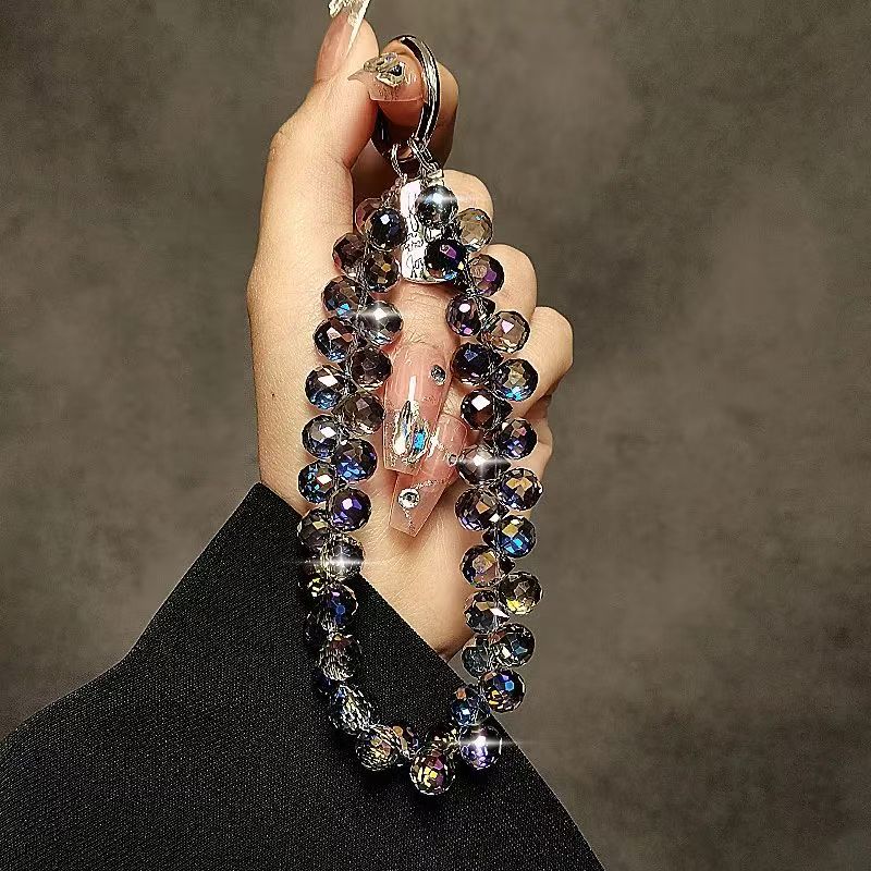 AliExpress Crystal Bead Wrist Strap Phone Charm with Clip, view 4