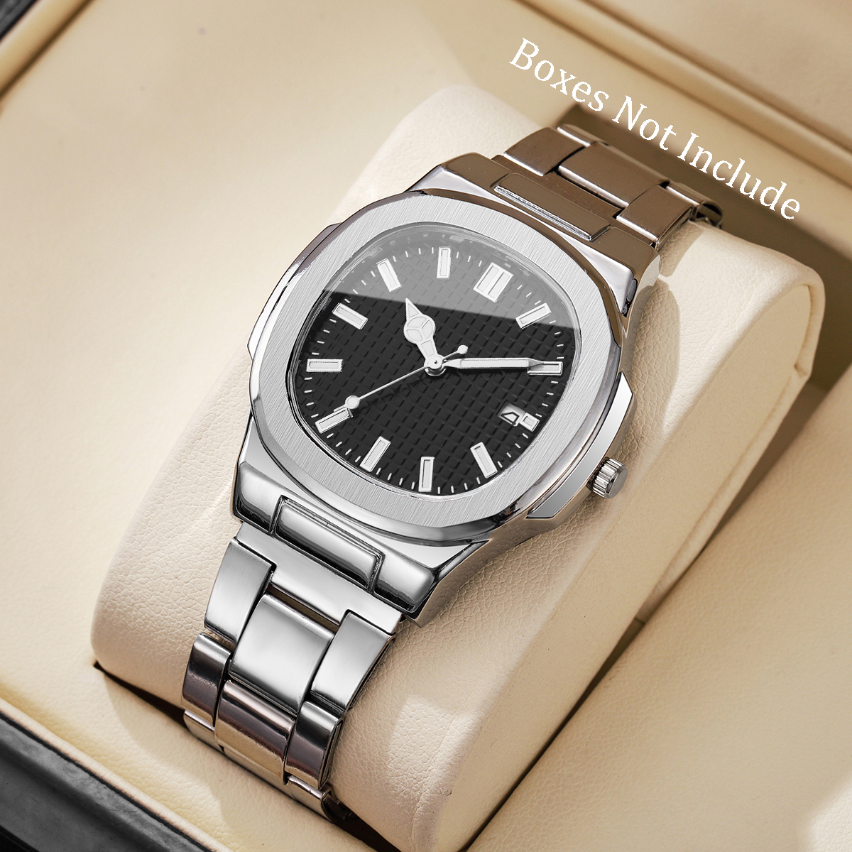 AliExpress Men's Square Quartz Business Watch with Calendar