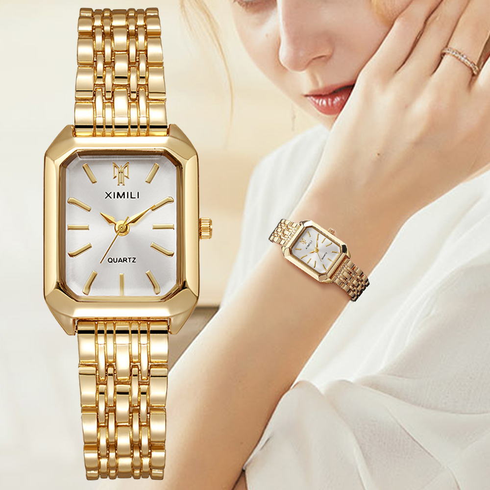 AliExpress Women's Rectangular Steel Band Quartz Watch