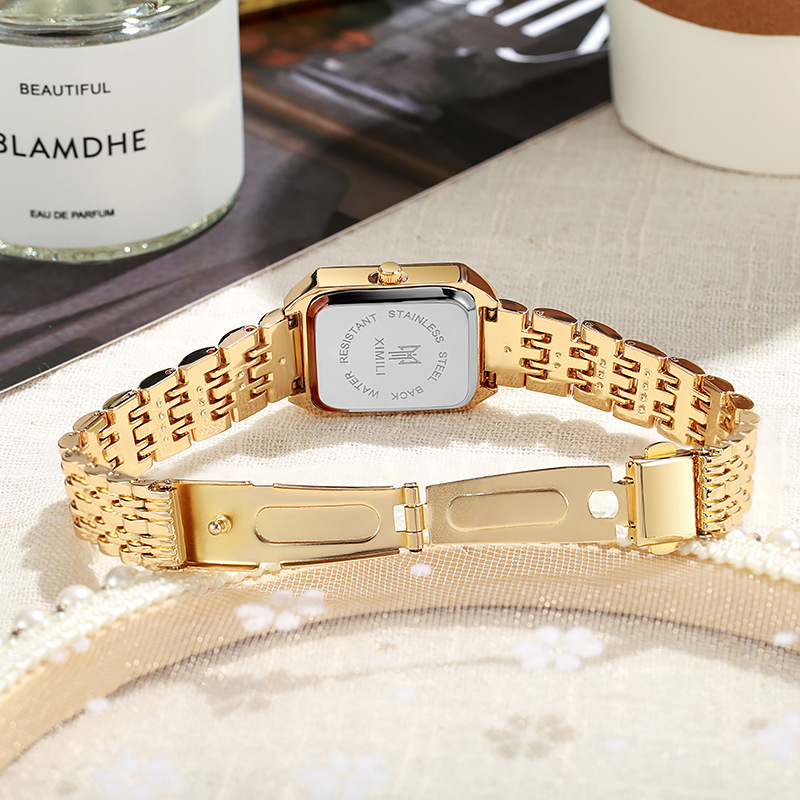 AliExpress Women's Rectangular Steel Band Quartz Watch, view 6