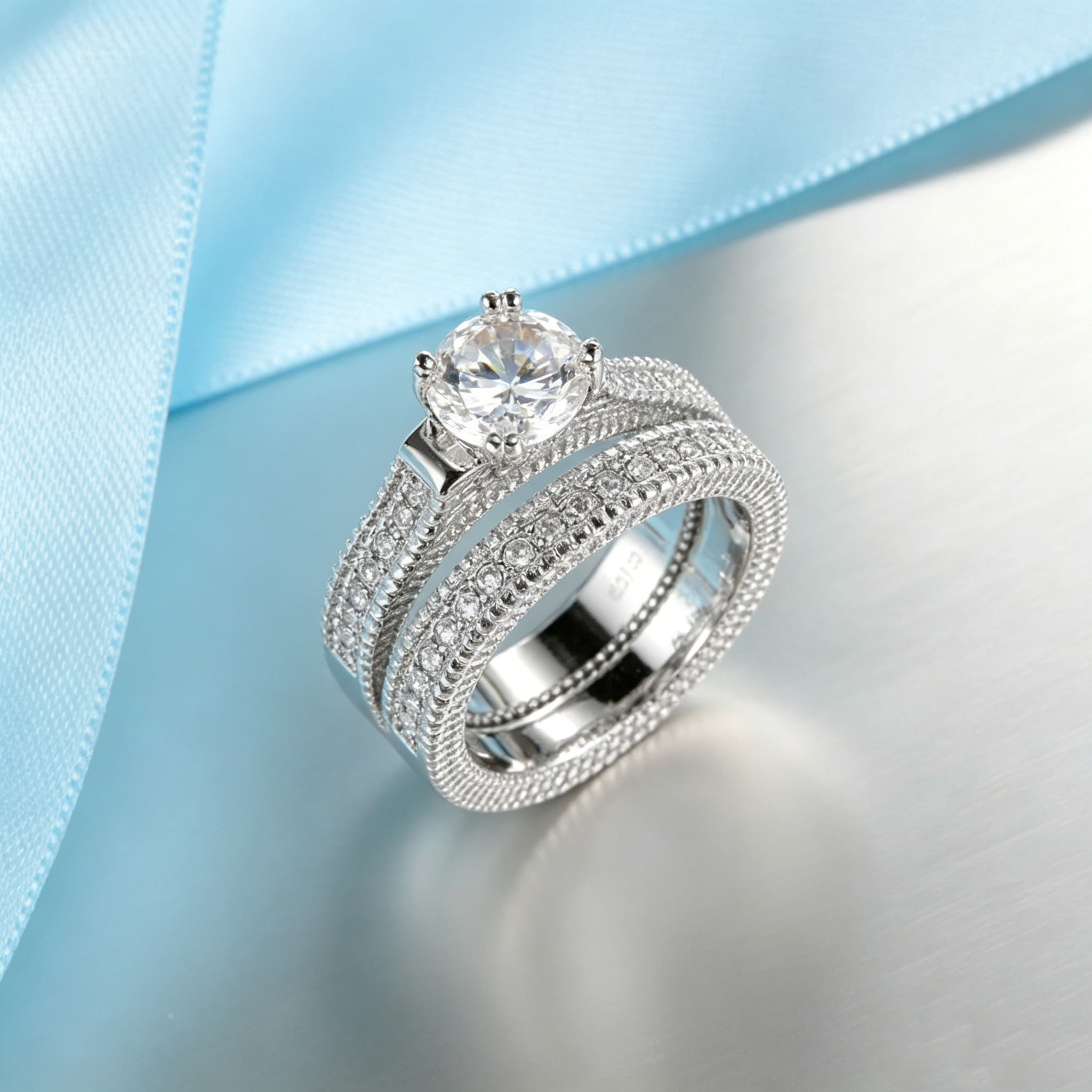 AliExpress LYEE CYEE Couple Wedding Rings Set with Zircon, view 3
