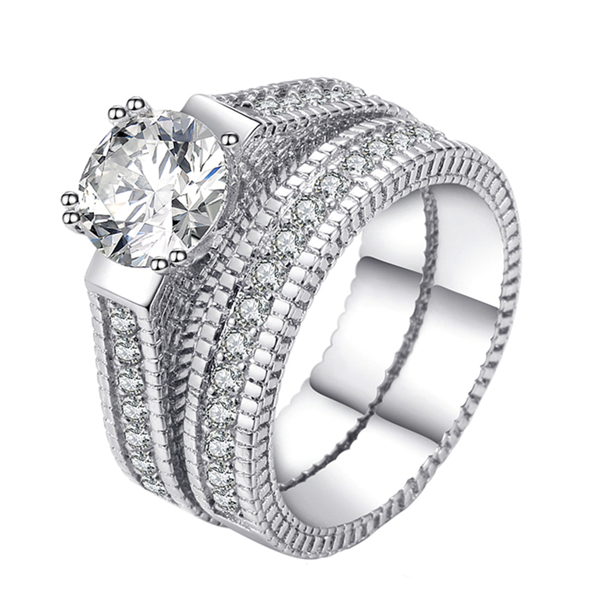 AliExpress LYEE CYEE Couple Wedding Rings Set with Zircon, view 6