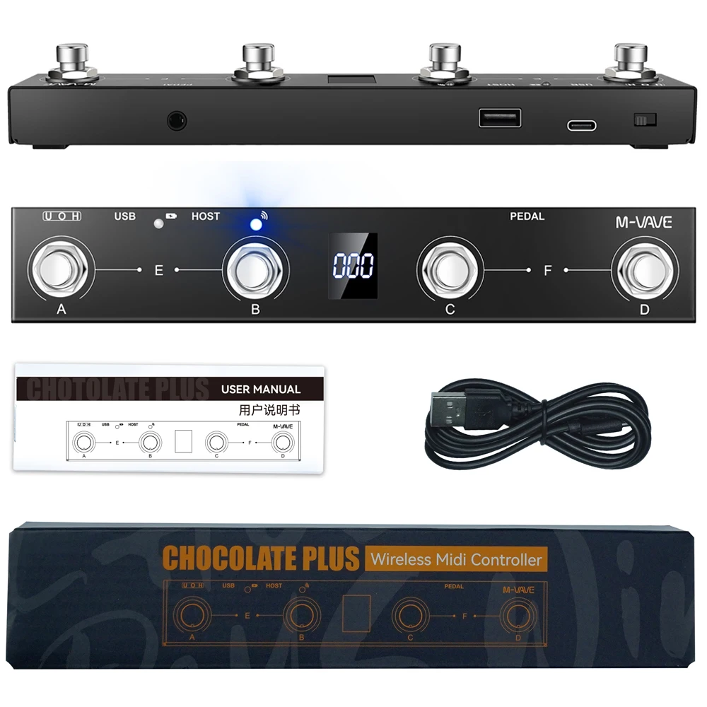 AliExpress M-VAVE Chocolate Plus Wireless MIDI Controller Pro Keyboard 4 Buttons Foot Switch Supports MIDI Host Interface Control Function