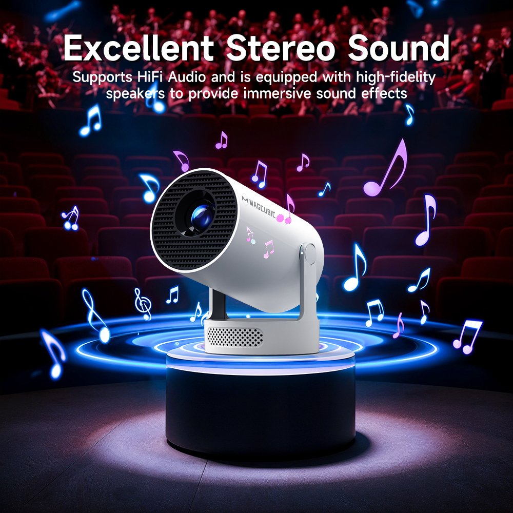 AliExpress Magcubic Projector Android 14 8K 1280*720P HY300Pro+ Dual Wifi 290ANSI 180°flexible BT5.4 Cinema Outdoor Portable Projector, view 6