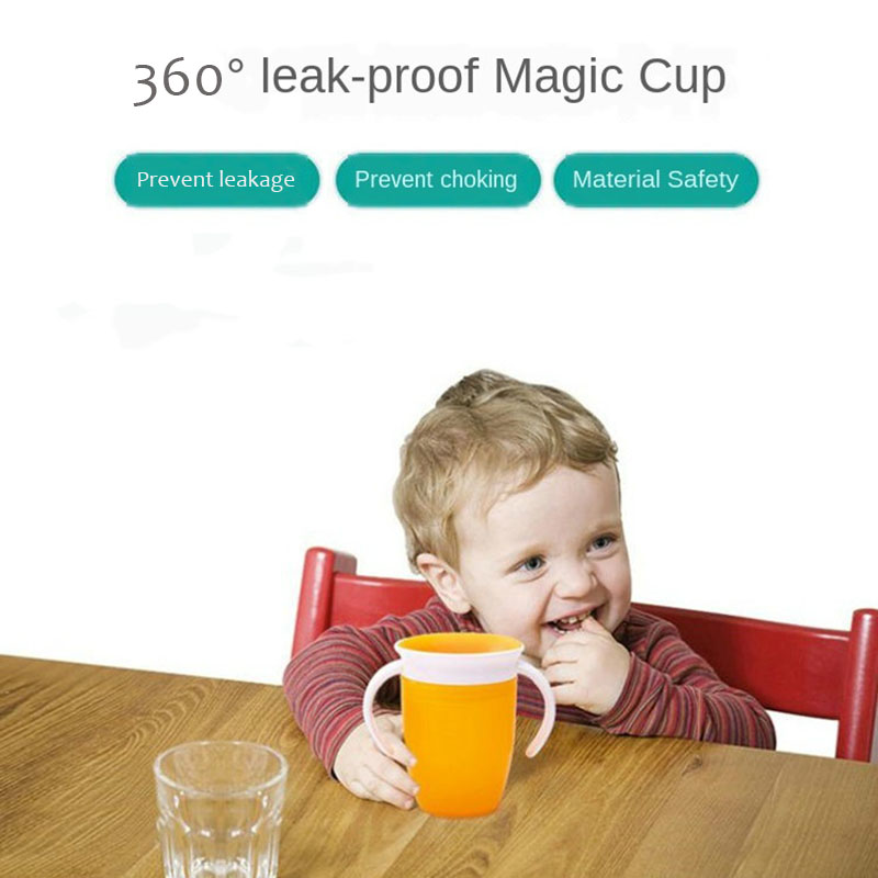 AliExpress Magic Baby Cups Can Be Turned Baby Learning Drinking Cup Leakproof Child Water Cup Bottle 240ml Copos Learning Cup Baby Cup, view 3