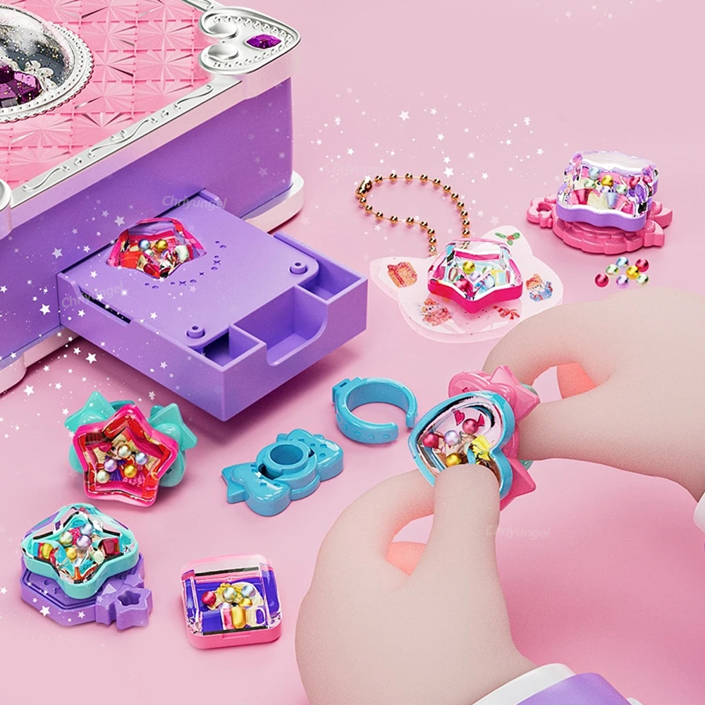 AliExpress Magic Jewelry Making Kit 3D Magic DIY Jewel Rings Keychain Creative Handmade Craft Box Set for Girls Xmas Birthday Gifts, view 4