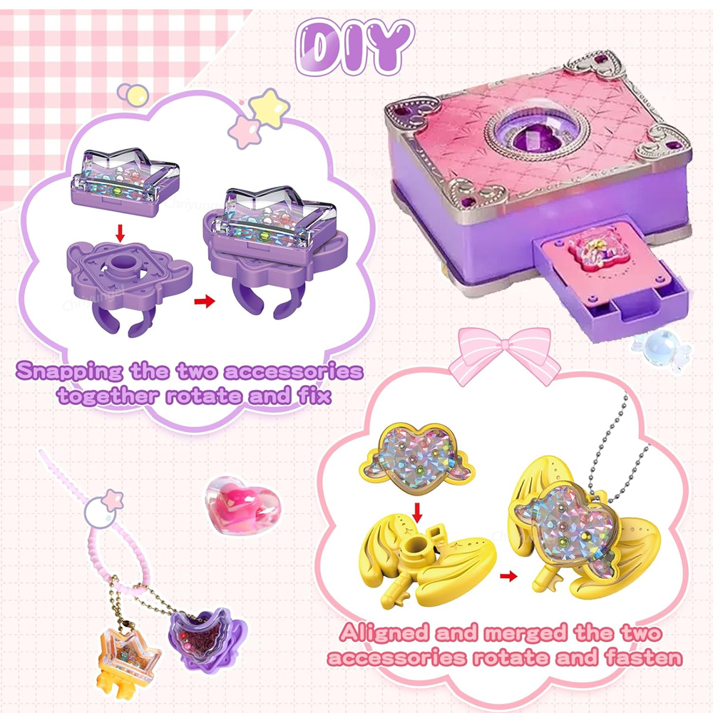AliExpress Magic Jewelry Making Kit 3D Magic DIY Jewel Rings Keychain Creative Handmade Craft Box Set for Girls Xmas Birthday Gifts, view 6