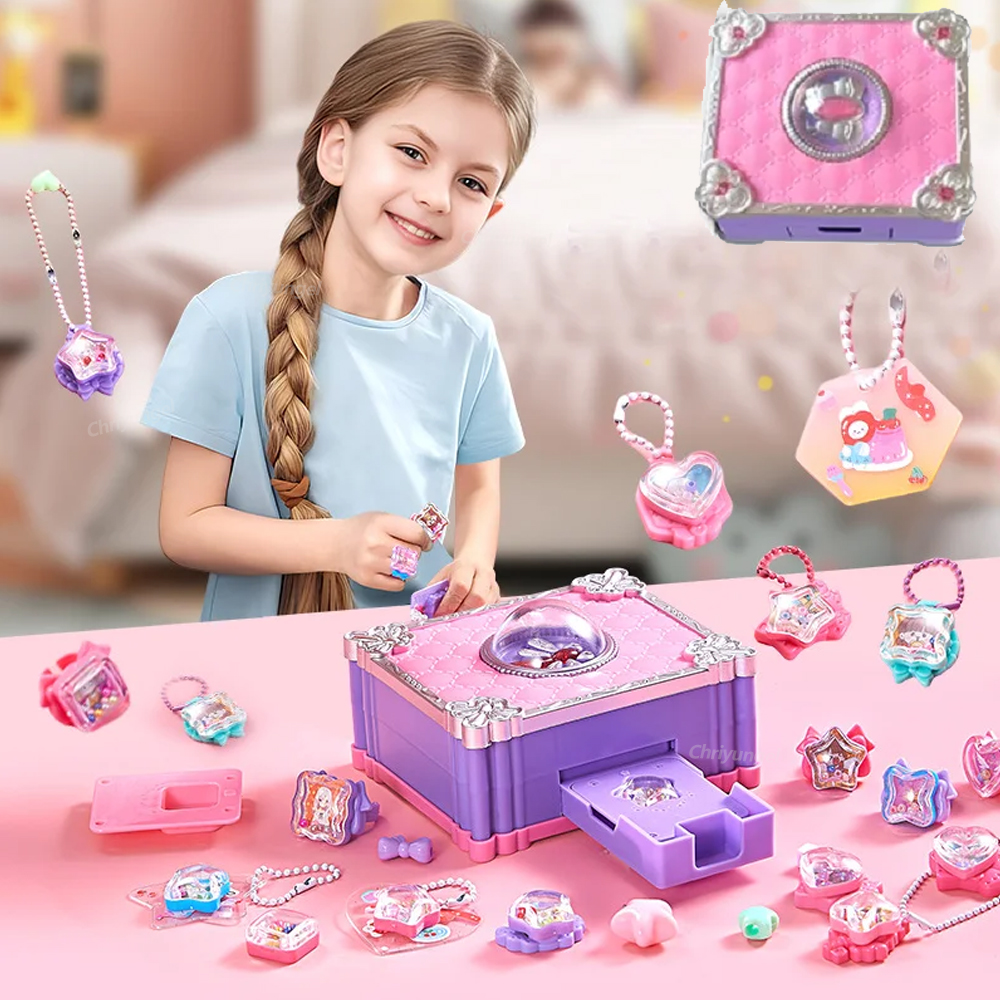 AliExpress Magic Jewelry Making Kit 3D Magic DIY Jewel Rings Keychain Creative Handmade Craft Box Set for Girls Xmas Birthday Gifts, view 2