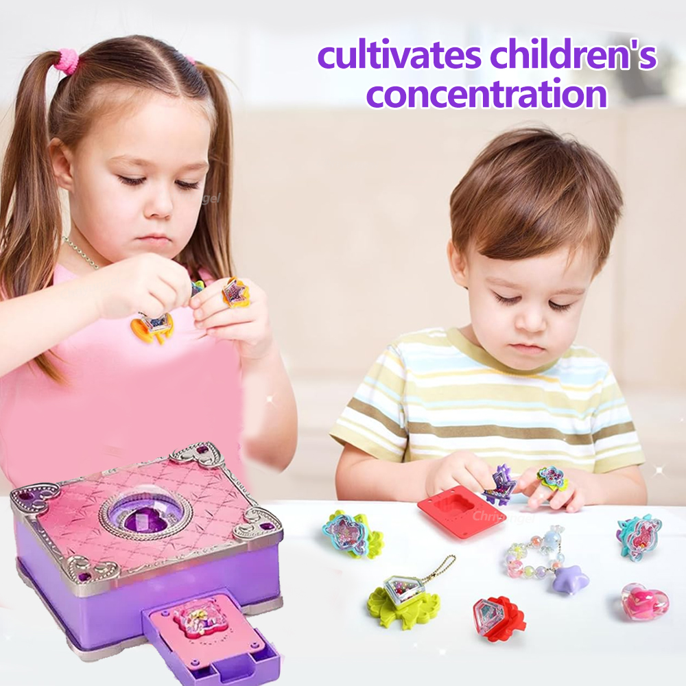 AliExpress Magic Jewelry Making Kit 3D Magic DIY Jewel Rings Keychain Creative Handmade Craft Box Set for Girls Xmas Birthday Gifts, view 3