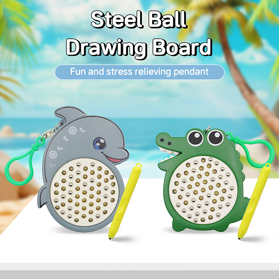 AliExpress Magnet Ball Drawing Board Kids Magnet Tablet Sketch Pad With Magnetic Stylus Montessori Education Travel Activities Magnet Toy, view 3