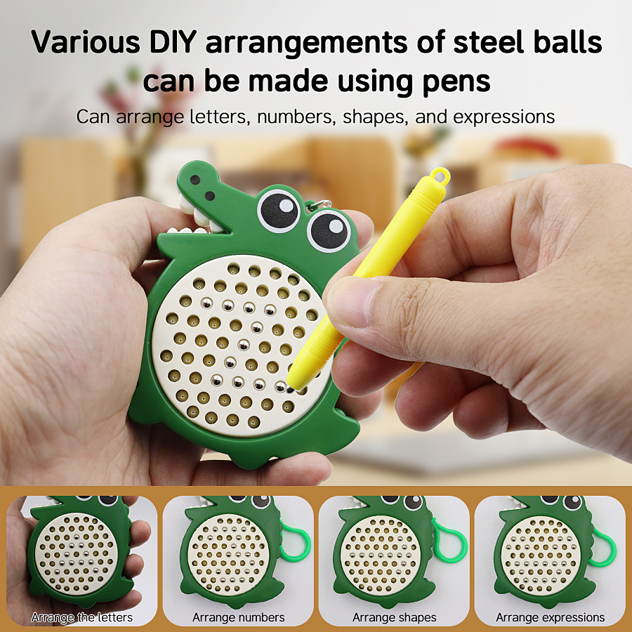 AliExpress Magnet Ball Drawing Board Kids Magnet Tablet Sketch Pad With Magnetic Stylus Montessori Education Travel Activities Magnet Toy, view 4