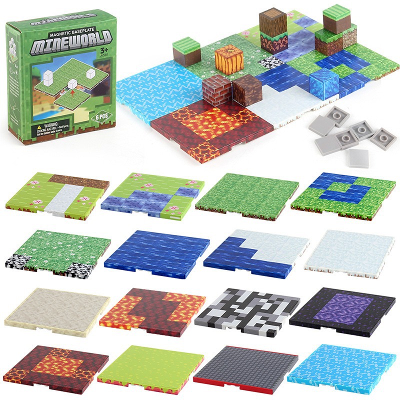 AliExpress Magnetic Base Plate Variety Baseplates Match Mine World Magnetic Building Blocks Toys for Boys and Girls 3+ DIY Children Toy