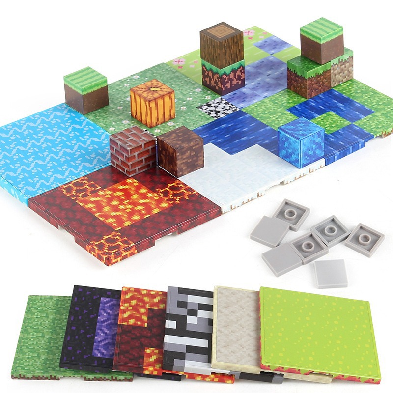 AliExpress Magnetic Base Plate Variety Baseplates Match Mine World Magnetic Building Blocks Toys for Boys and Girls 3+ DIY Children Toy, view 2
