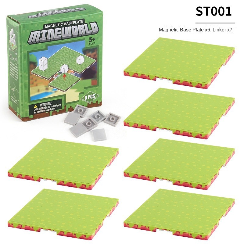 AliExpress Magnetic Base Plate Variety Baseplates Match Mine World Magnetic Building Blocks Toys for Boys and Girls 3+ DIY Children Toy, view 6