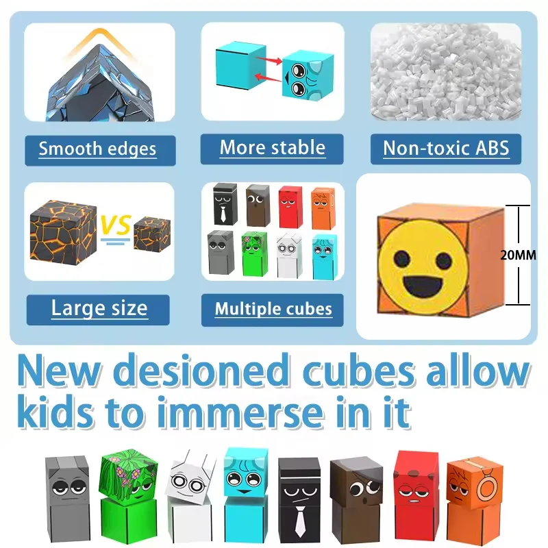 AliExpress Magnetic Building Block Sprunki Magnet Cube Mine World Kid Gift Set for Boy Girl Children Age 3+ DIY Model STEM Sensory MusicToy, view 2