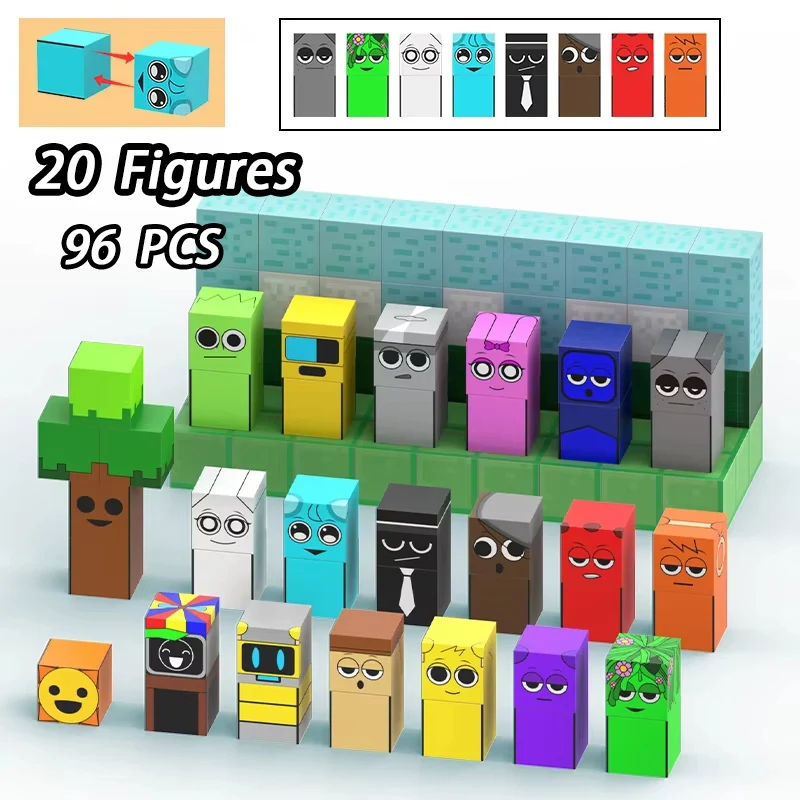 AliExpress Magnetic Building Block Sprunki Magnet Cube Mine World Kid Gift Set for Boy Girl Children Age 3+ DIY Model STEM Sensory MusicToy, view 5