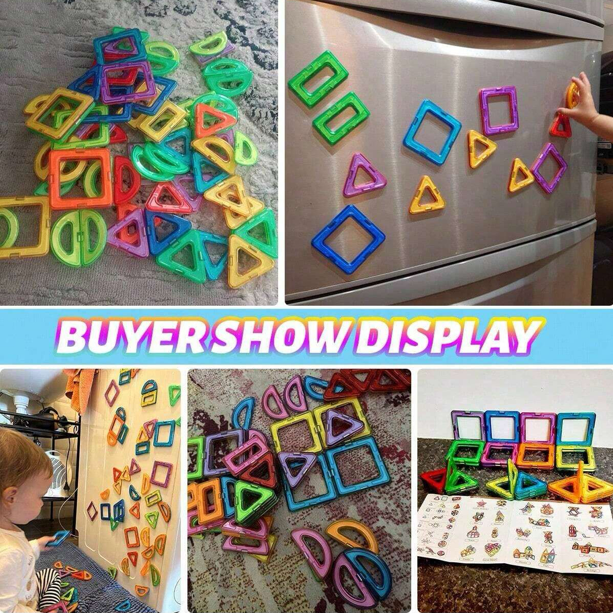 AliExpress Magnetic Building Blocks DIY Magnets Toys Medium Size STEM Toys Construction Toys Learning Educational Magnet Toys, view 3