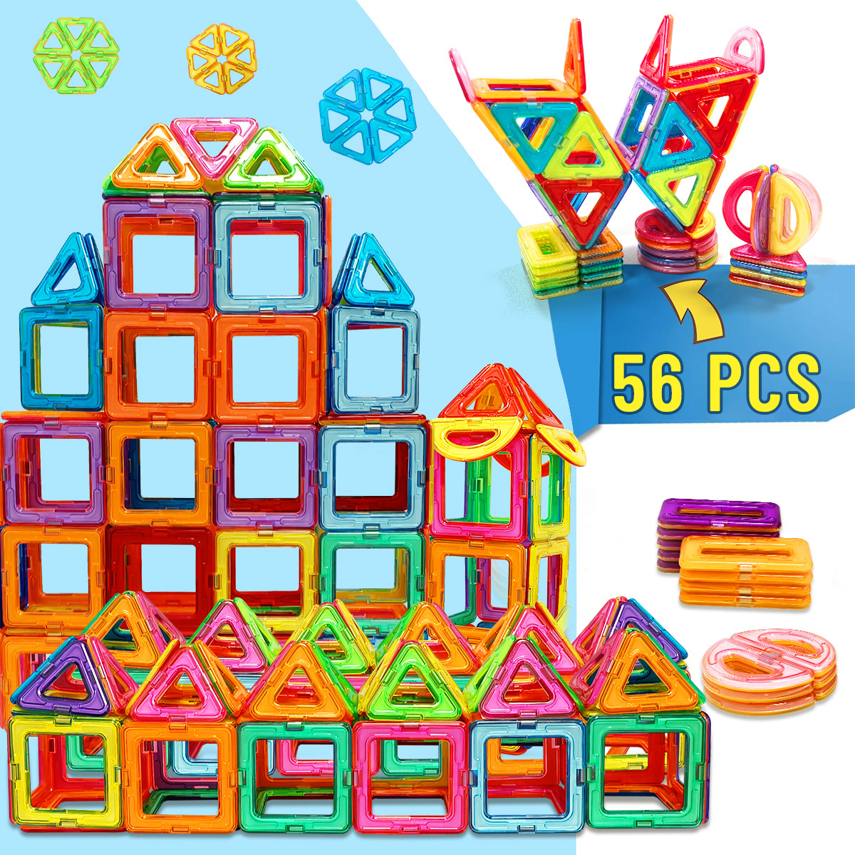 AliExpress Magnetic Building Blocks DIY Magnets Toys Medium Size STEM Toys Construction Toys Learning Educational Magnet Toys, view 5