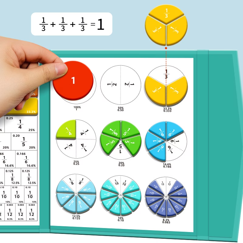 AliExpress Magnetic Fraction Tiles & Circles Set, Educational Math Manipulatives for Elementary Students, Homeschool Learning, view 4