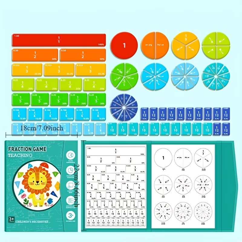 AliExpress Magnetic Fraction Tiles & Circles Set, Educational Math Manipulatives for Elementary Students, Homeschool Learning, view 6