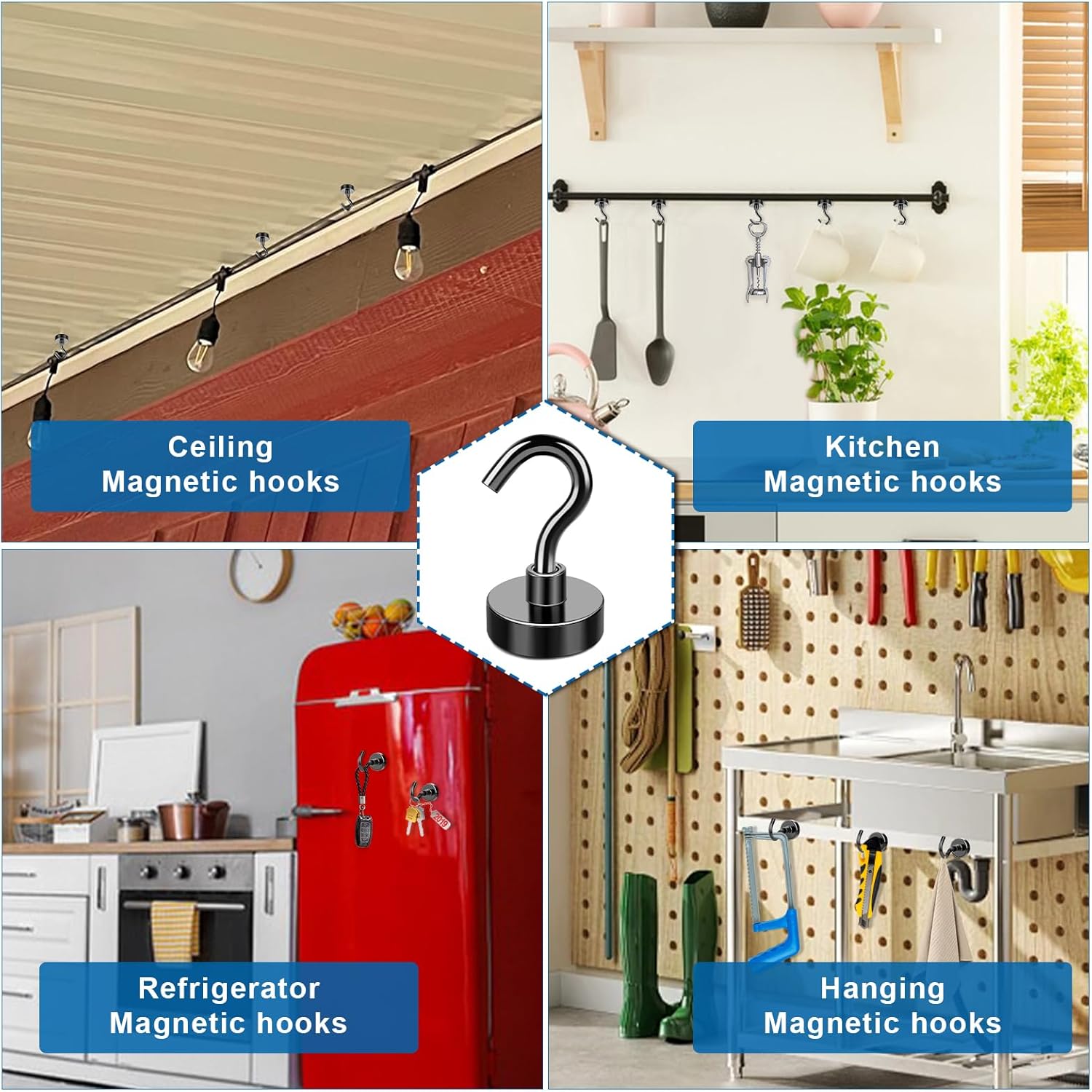 AliExpress Heavy-Duty Black Magnetic Hooks, view 6