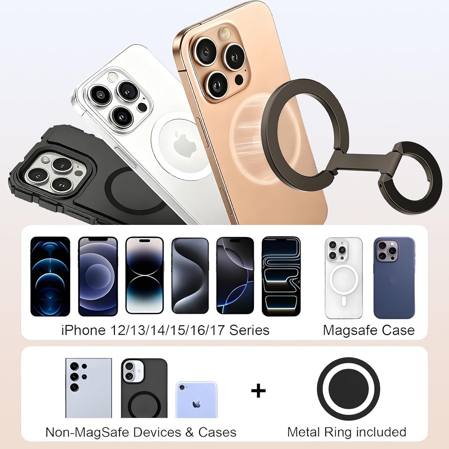 AliExpress Dual-Sided Magnetic Phone Ring Grip for MagSafe, view 6