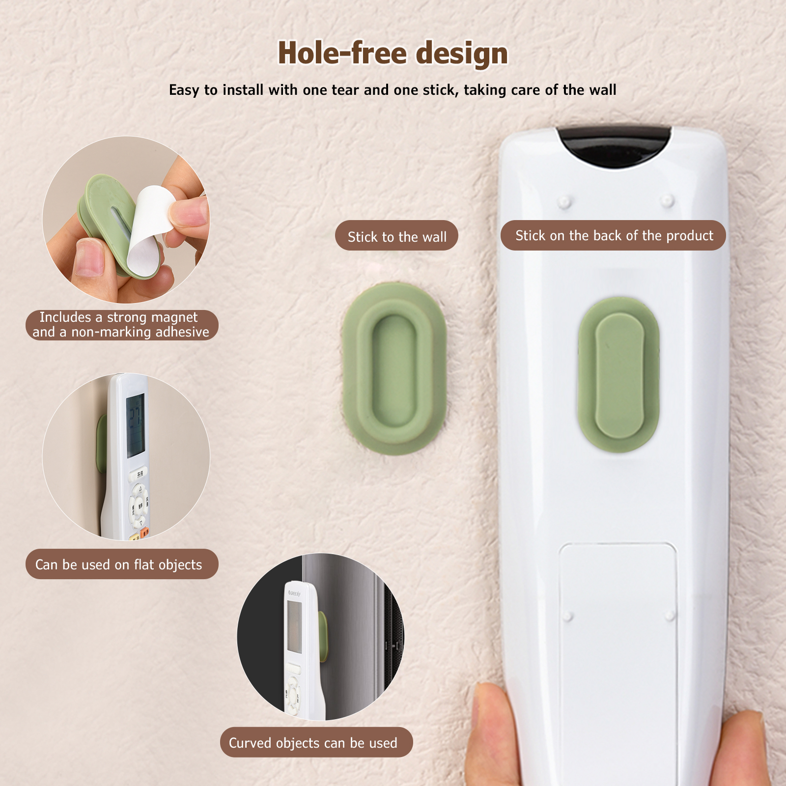 AliExpress Magnetic Remote Control Bracket, Self-Adhesive Wall Mounted Storage Bracket for Remote Controls, Household Goods Storage, view 2
