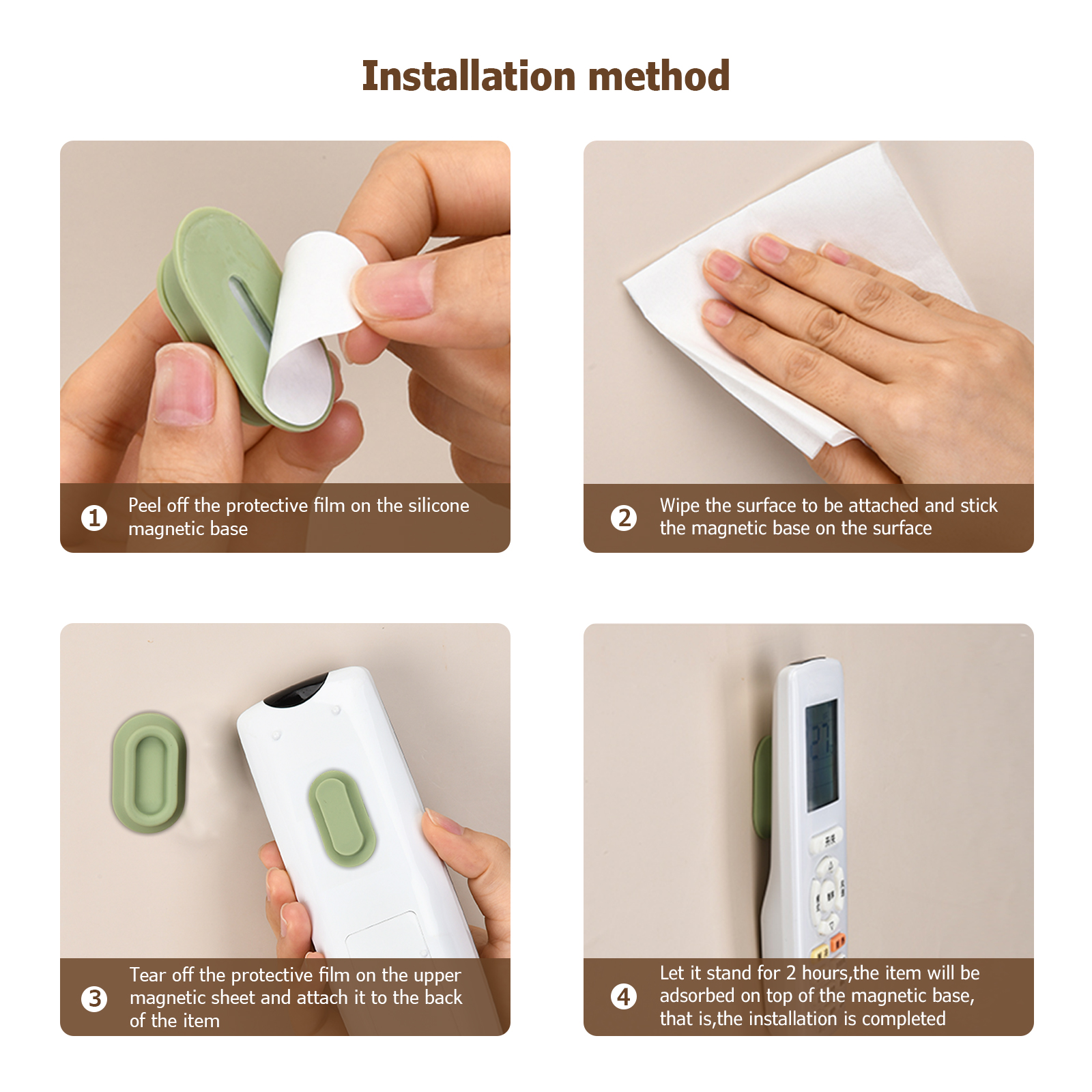 AliExpress Magnetic Remote Control Bracket, Self-Adhesive Wall Mounted Storage Bracket for Remote Controls, Household Goods Storage, view 4