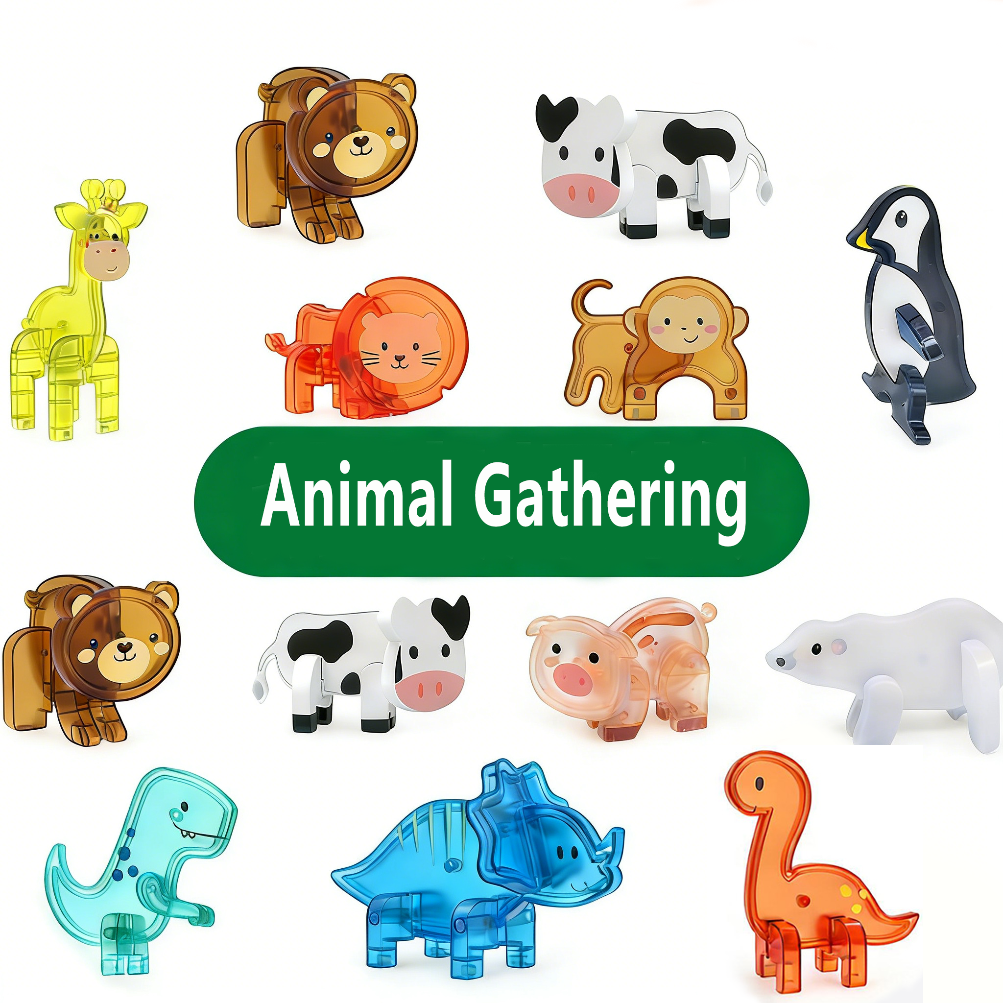 AliExpress Magnetic tile toy accessories, small animals, children's puzzle collage, suitable for birthday and holiday gifts