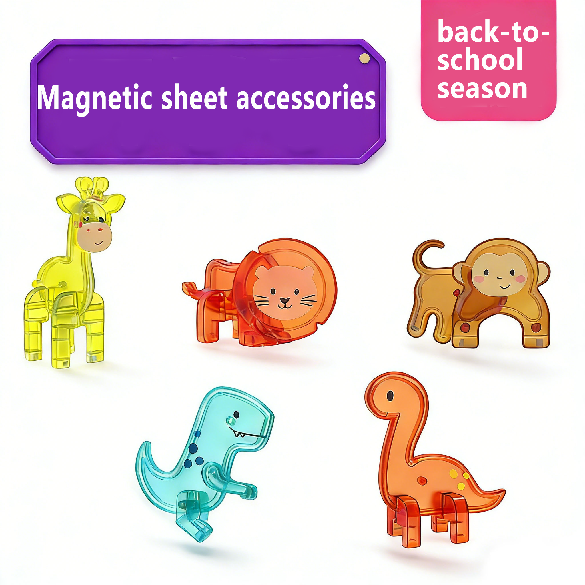 AliExpress Magnetic tile toy accessories, small animals, children's puzzle collage, suitable for birthday and holiday gifts, view 4