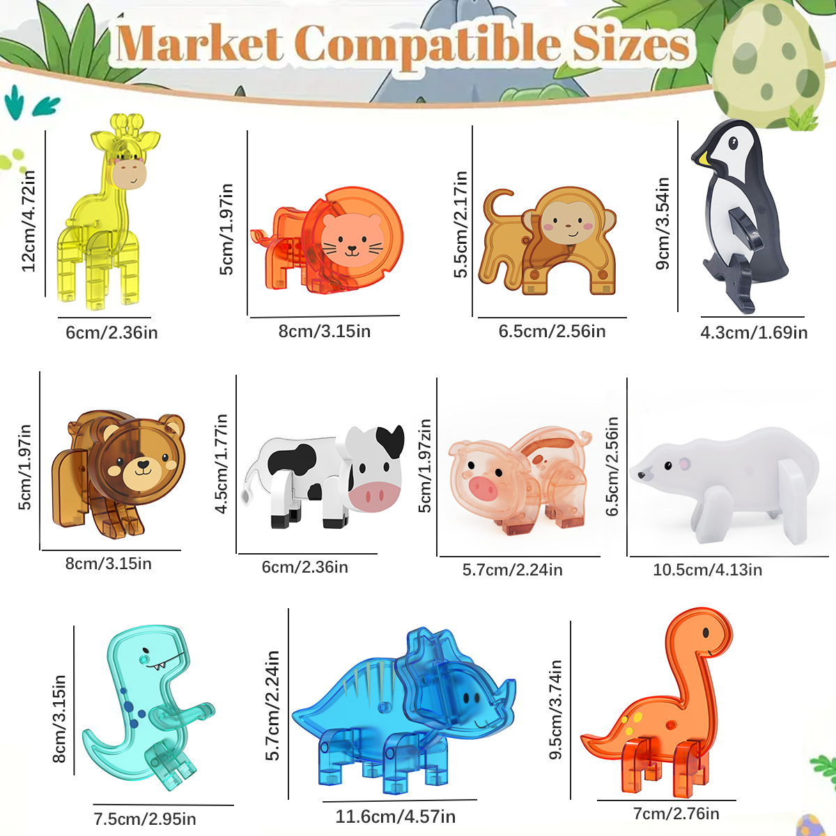 AliExpress Magnetic tile toy accessories, small animals, children's puzzle collage, suitable for birthday and holiday gifts, view 5