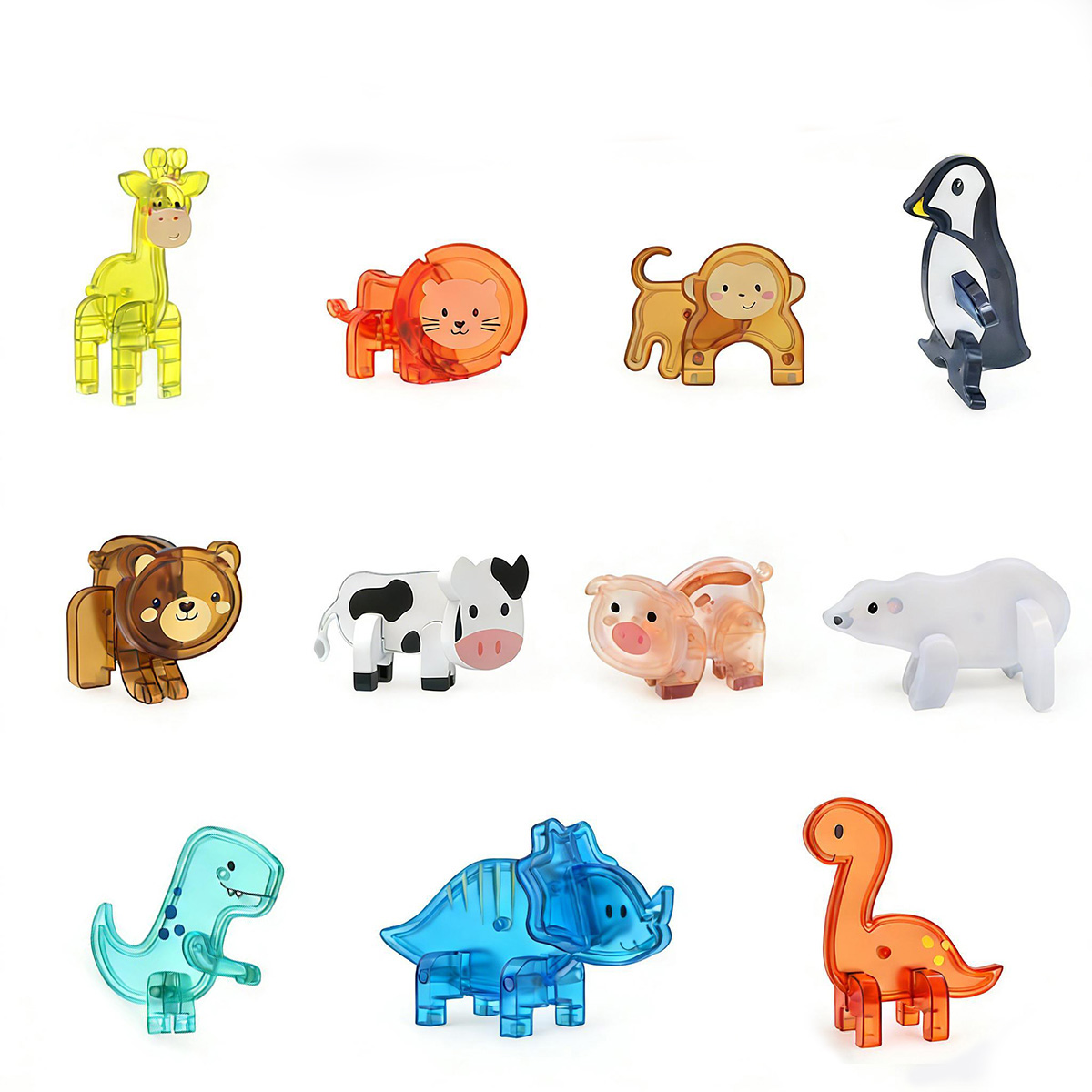 AliExpress Magnetic tile toy accessories, small animals, children's puzzle collage, suitable for birthday and holiday gifts, view 2