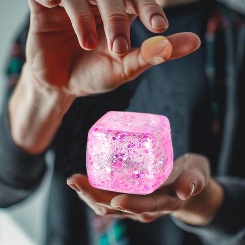 AliExpress Maltose Cube Stress Squeeze Toy D ecompression Small Ice Cubes Anti Stress Slow Rebound Polar Light Colorful Squeeze TPR Block, view 3