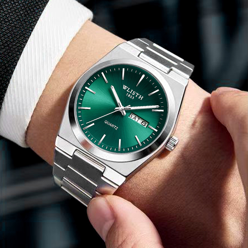 AliExpress Men's Stainless Steel Quartz Watch with Date