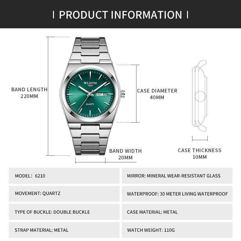 AliExpress Men's Stainless Steel Quartz Watch with Date, view 6