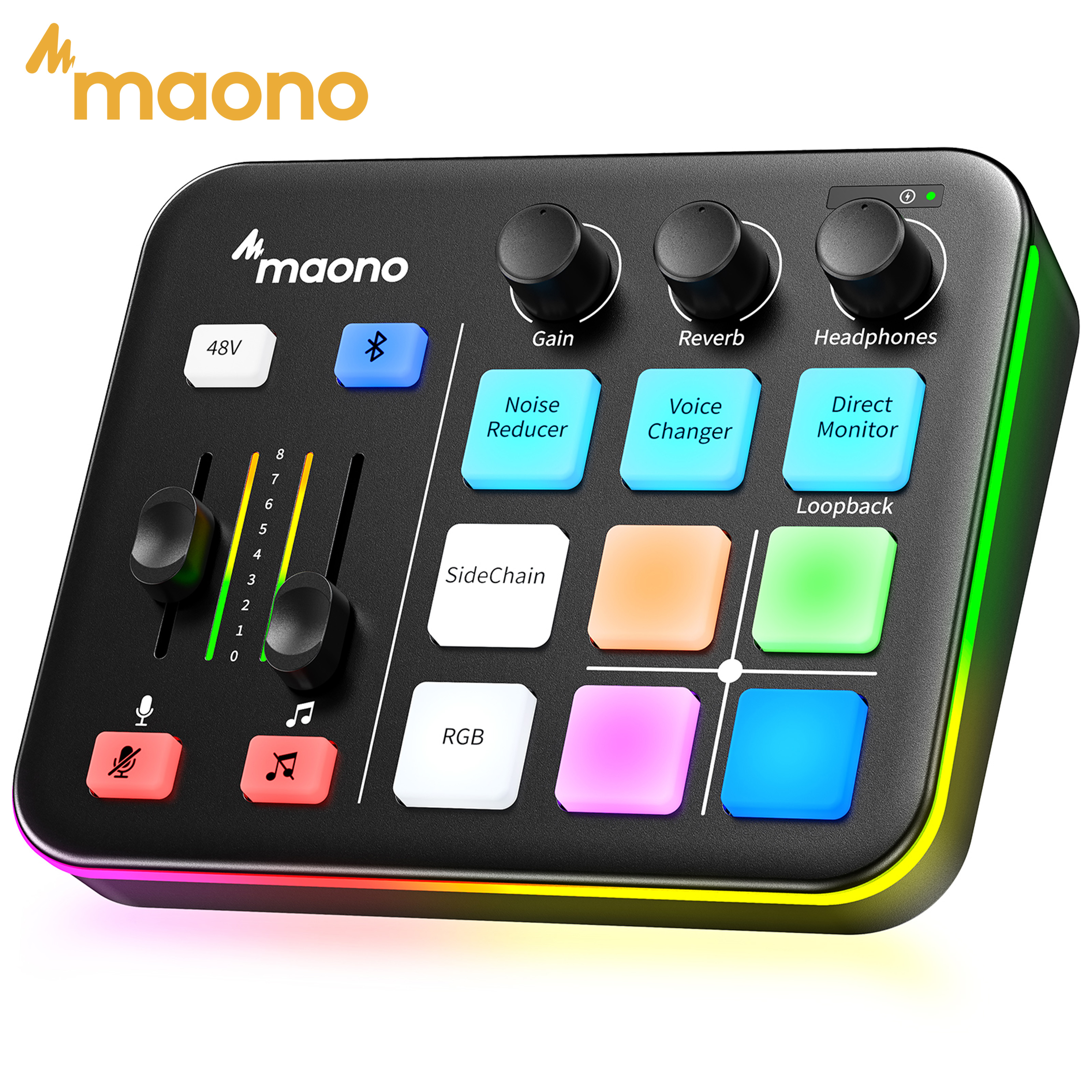 AliExpress MAONO G1 NEO Gaming Audio Mixer Audio Interface with Pro-preamp, RGB, Bluetooth, 48V Phantom Power for Live Streaming, Podcasting, Content Create, Gaming MaonoCaster G1 NEO Audio Interface (Not for USB Microphone)