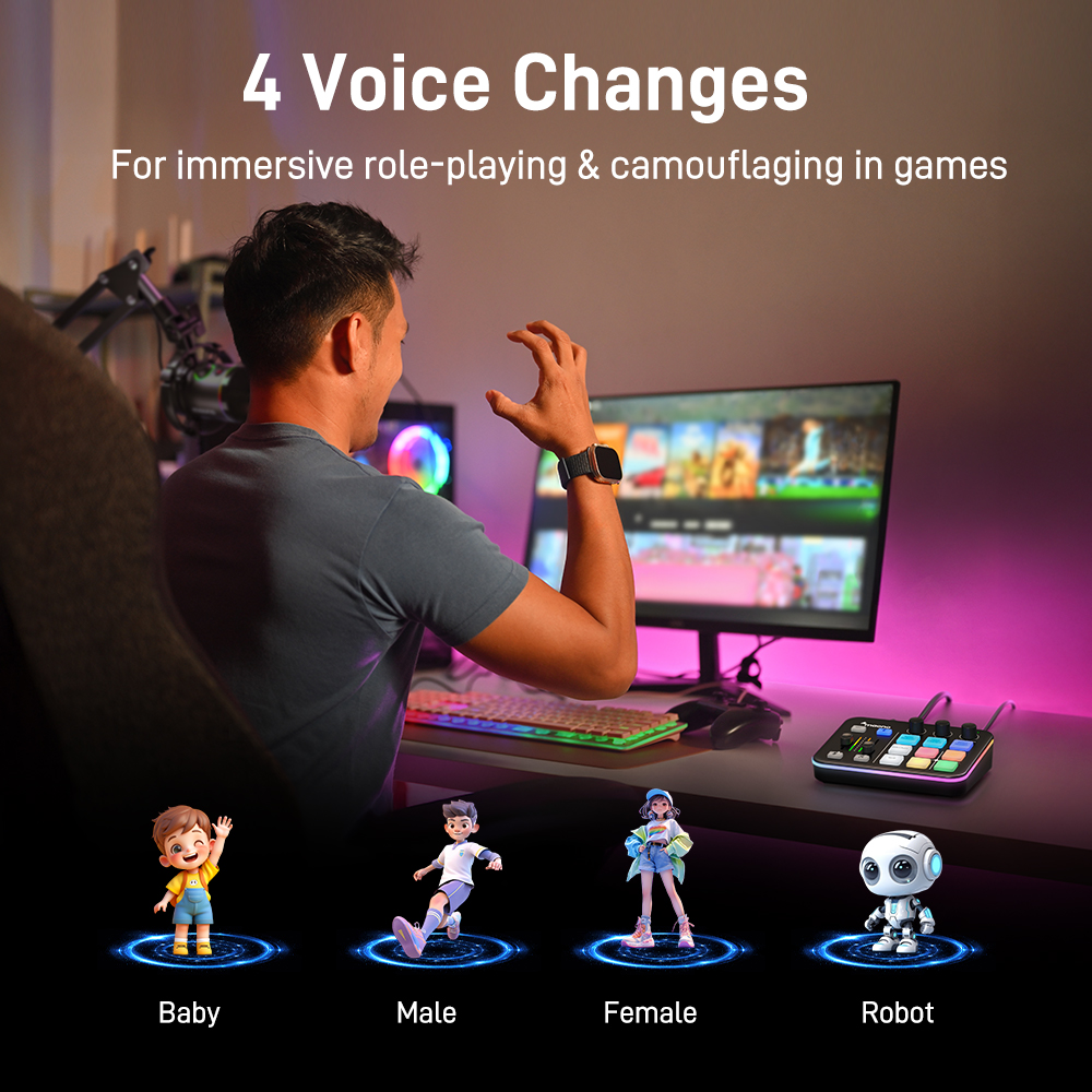 AliExpress MAONO G1 NEO Gaming Audio Mixer Audio Interface with Pro-preamp, RGB, Bluetooth, 48V Phantom Power for Live Streaming, Podcasting, Content Create, Gaming MaonoCaster G1 NEO Audio Interface (Not for USB Microphone), view 4