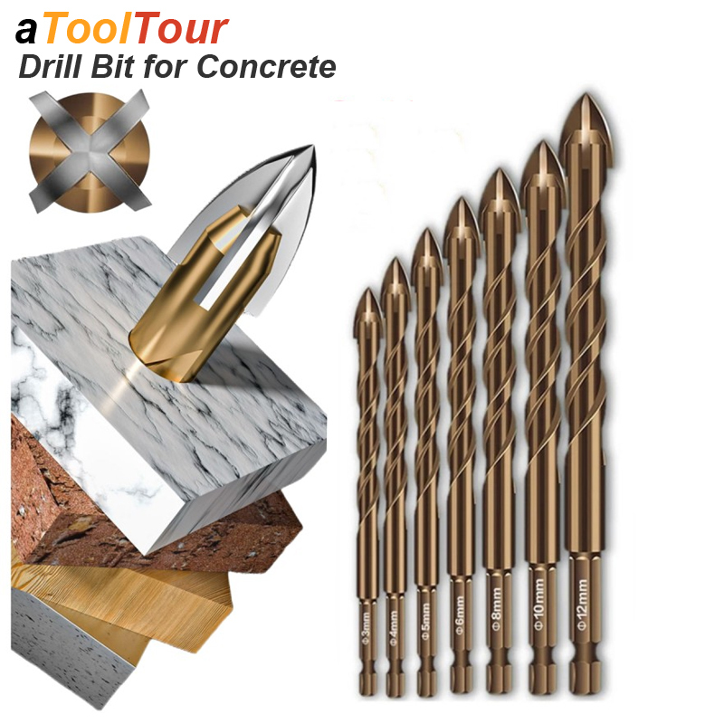 AliExpress Masonry Concrete Drill Bits For Glass Ceramic Tile Brick Plastic Wood Mason Hard Alloy Wall Hole Opener Hex Shank 3mm To 12mm