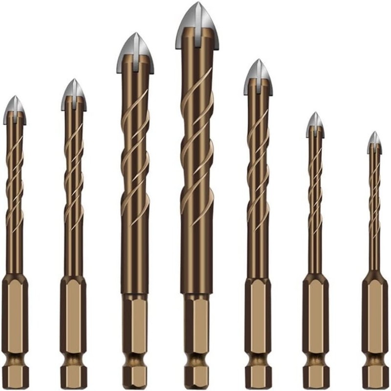 AliExpress Masonry Concrete Drill Bits For Glass Ceramic Tile Brick Plastic Wood Mason Hard Alloy Wall Hole Opener Hex Shank 3mm To 12mm, view 5