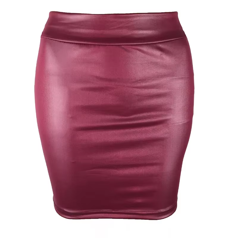 AliExpress Matte Leather Slim Mini Skirt High Waist Sexy Fashion Imitation PU Leather Skirt Short Korean Nightclub Streetwear for Women, view 4