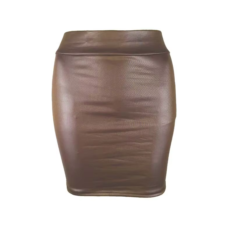 AliExpress Matte Leather Slim Mini Skirt High Waist Sexy Fashion Imitation PU Leather Skirt Short Korean Nightclub Streetwear for Women, view 5